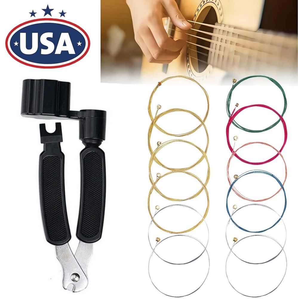 2 Set of 6 Classical Guitar Strings Replacement + 3 in 1 Guitar Restringing Tool
