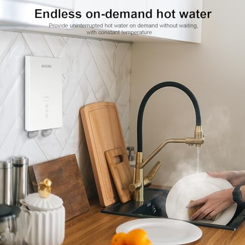 BiseLong Electric Instant Heat Tankless Water Heater, 7KW, 240V, White