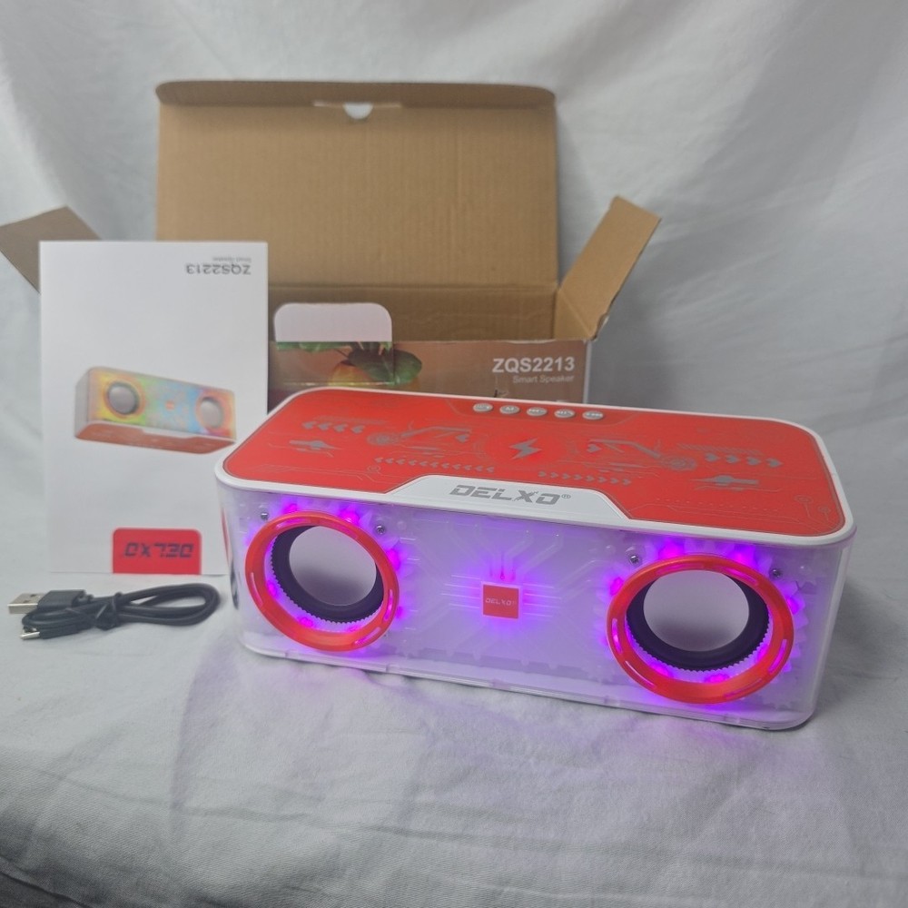 Mecha Led Speaker Light Up Bluetooth Rechargeable Aux Input Micro SD (CUP)