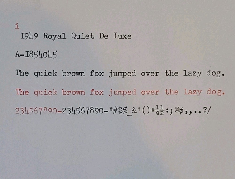 1949 ROYAL Quiet Deluxe Gray Typewriter