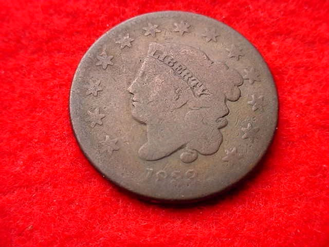 1833 CORONET HEAD LARGE CENT NICE  COPPER CENT!   #T-170