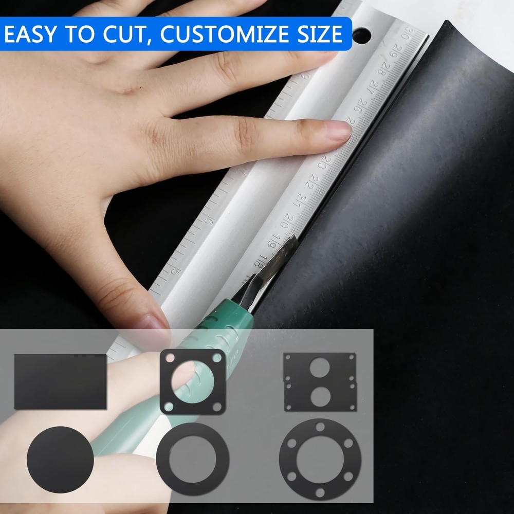 Solid Rubber Sheets Strips, 12" Wide x 1/8" Thick x 12" Long Neoprene Rubber ...