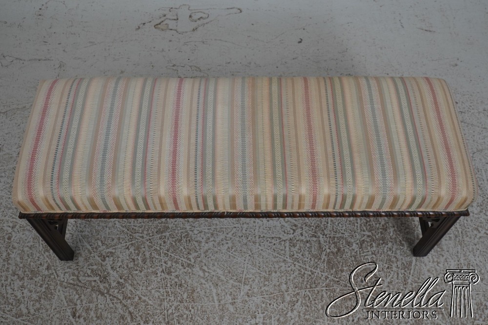 72502: DREXEL HERITAGE Mahogany Chippendale Style Window Bench