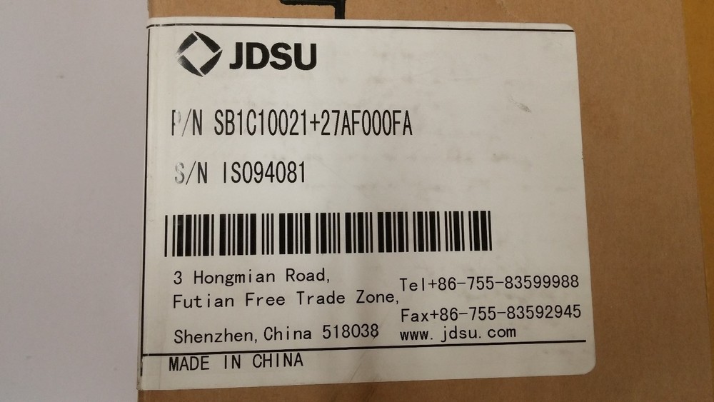 JDSU SB Switch, SB1C10021+27AF000FA, Benchtop Programmable Optical Switch, 1 x 2