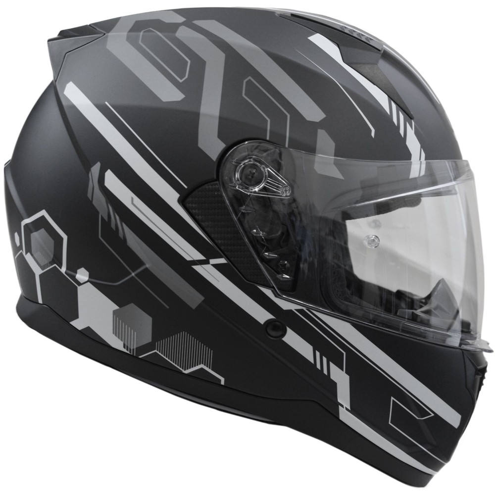 Motorcycle Helmet Size S - GMS Hexago - Matte Black Grey