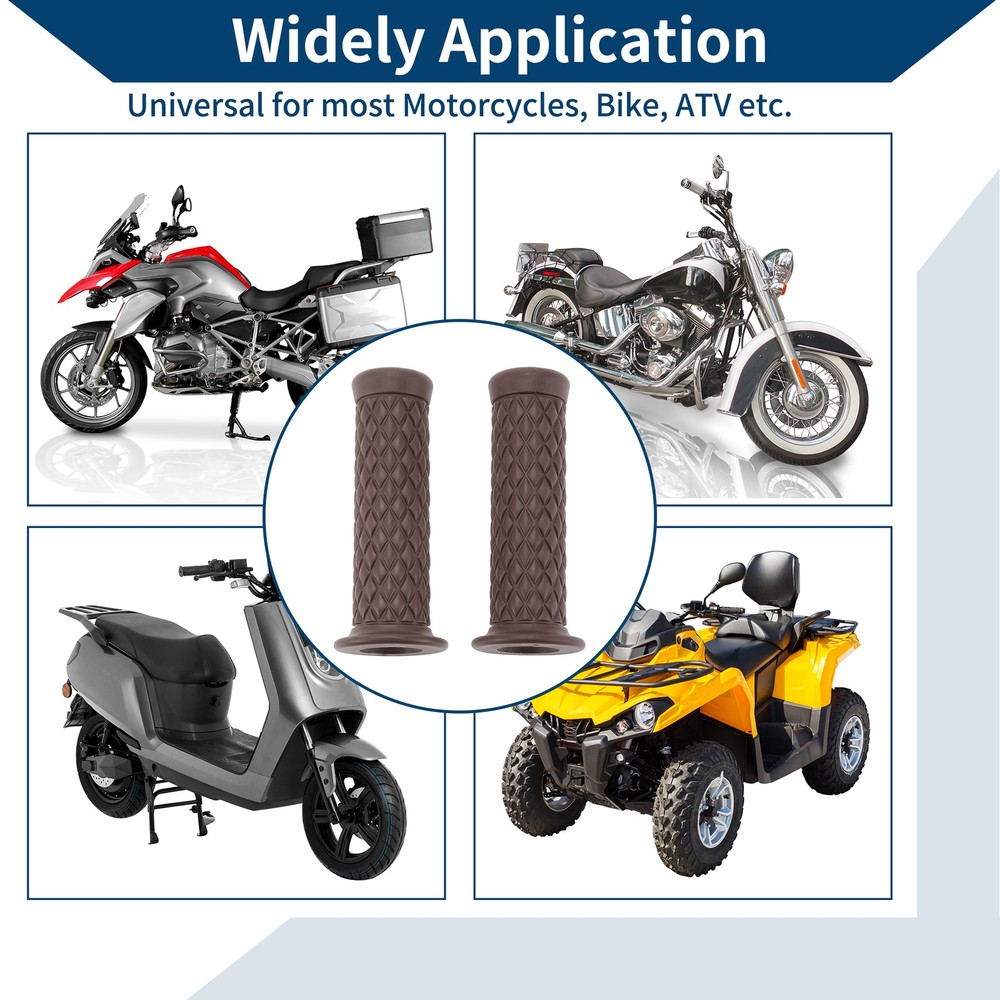 7/8" 22mm Rubber Motorcycle Handlebar Covers for Coffee