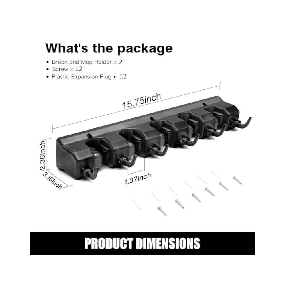 Multi,Use Wall Rack with 5 Ball Slots & 6 Hooks, Spring Clips, Keeps