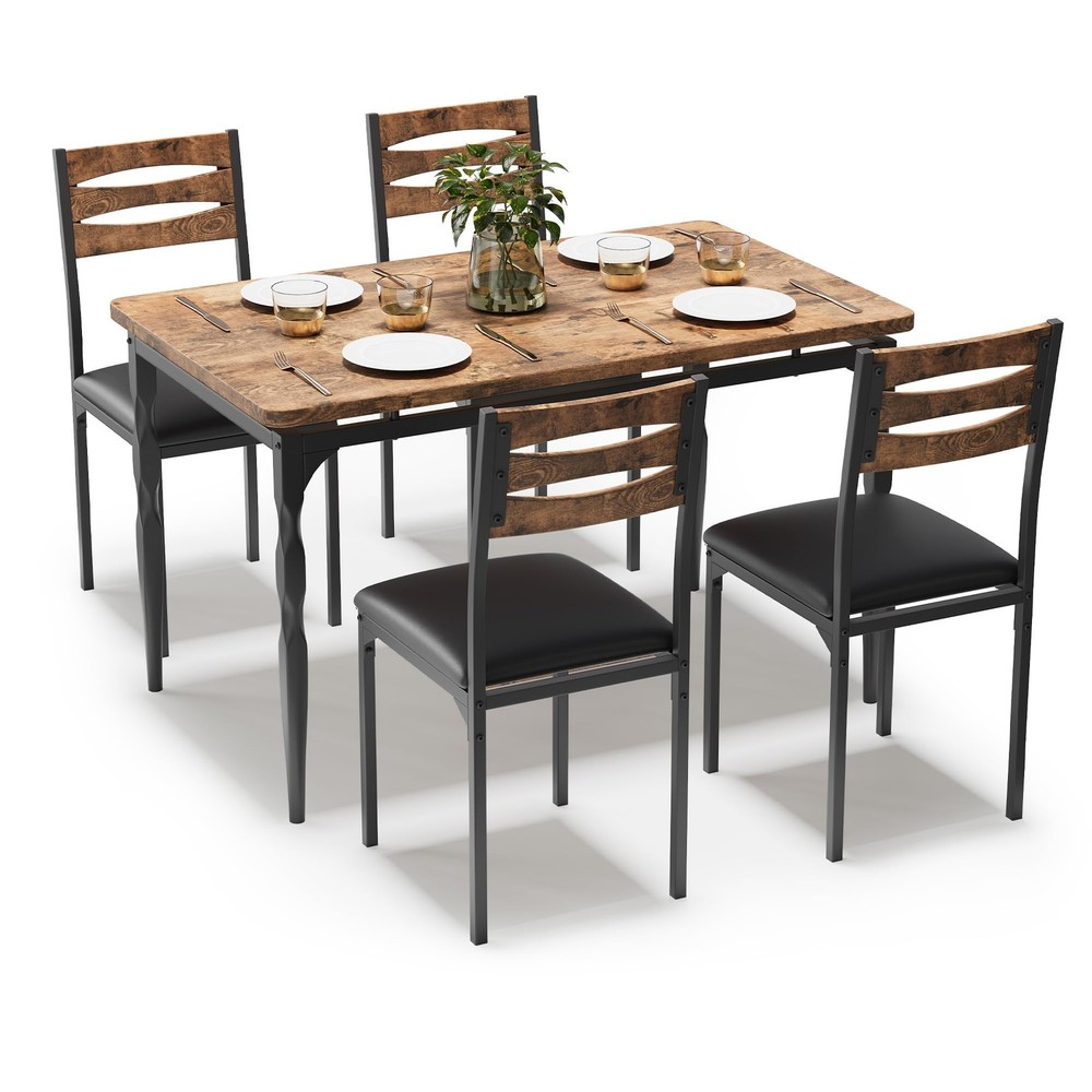 5 Piece Dining Table Set for 4 Home Dinette Table Kitchen Table and 4 Chairs