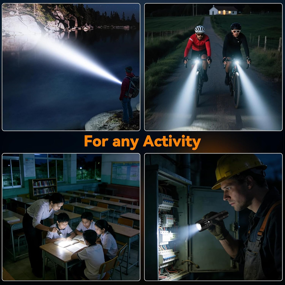 LED Flashlight 2 Pack, Small Flashlights Powerful High Lumens 5 Modes, Waterproo