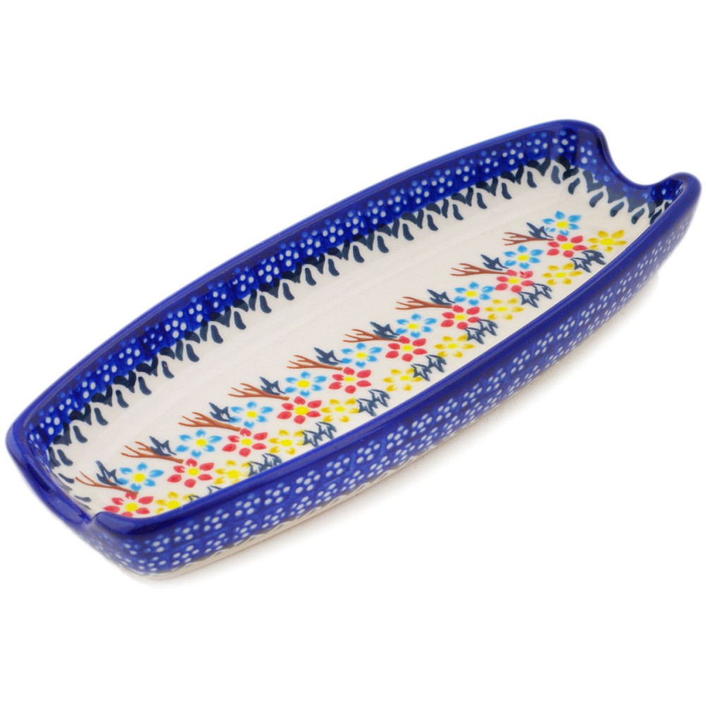 Polish Pottery Corn Tray 9" Spring Flower Ring
