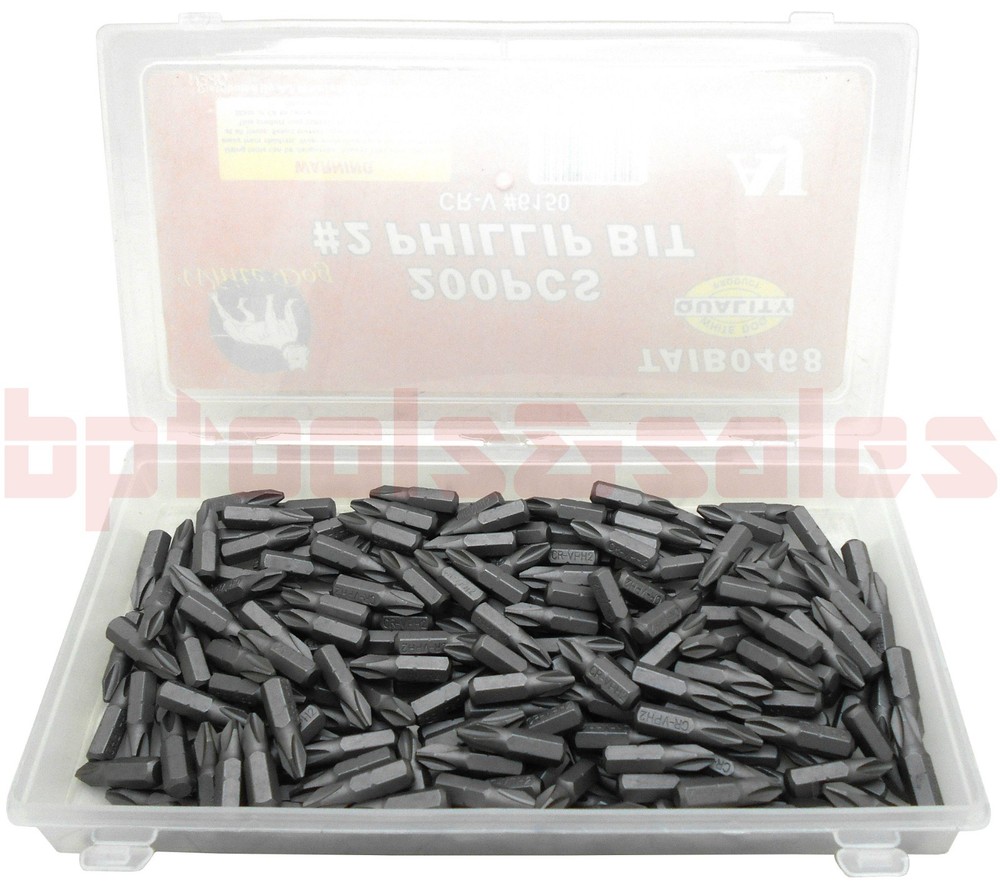 200pc 1" #2 Phillips Bits Assortment Set CR-V #1650 Shock Resistant Screwdriver