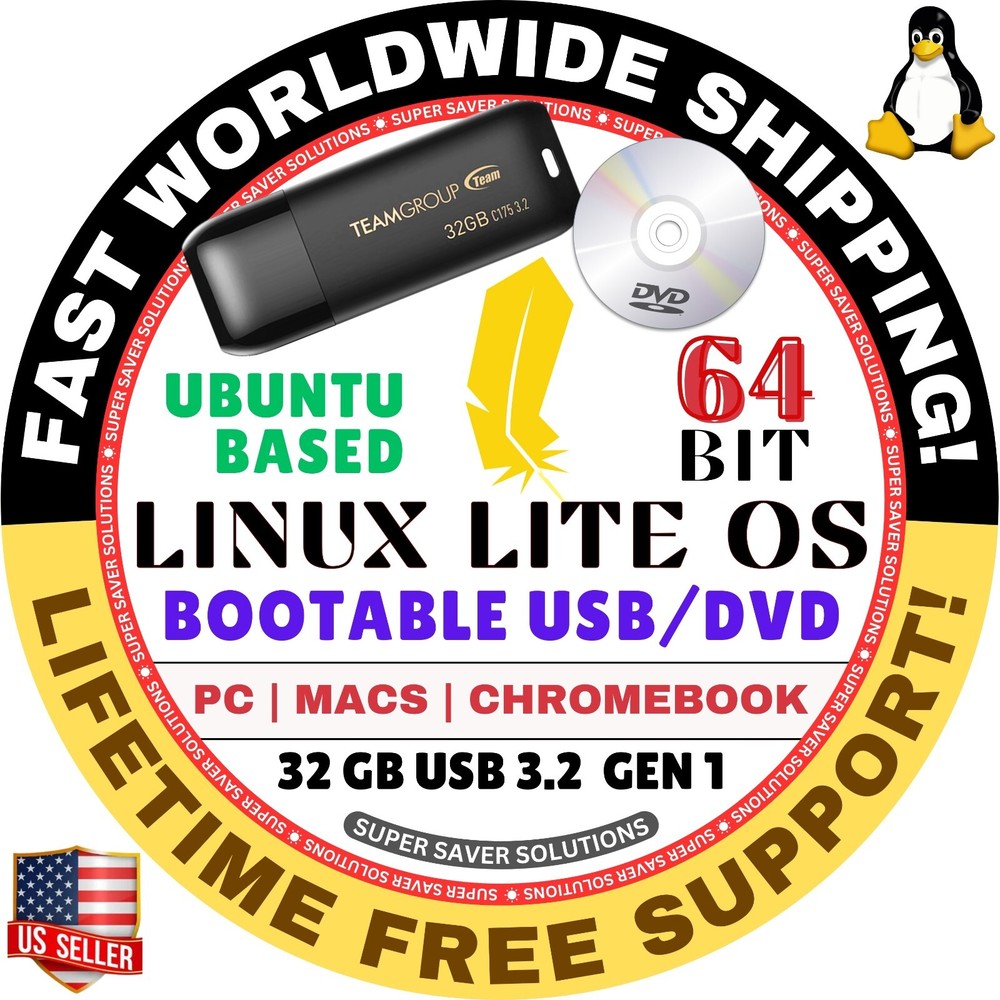 LINUX LITE OS 7.2 64-BIT / LIVE, FULL INSTALLER / USB, DVD / MAC, PC