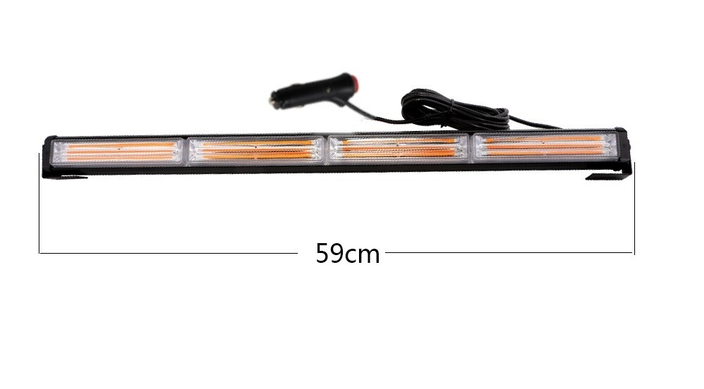 23'' 72W Cob Led Emergency Warning Hazard Flash Strobe Beacon Light Bar Amber