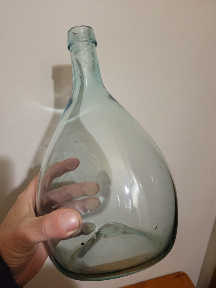 Open Pontil Chestnut Flask 11" Tall