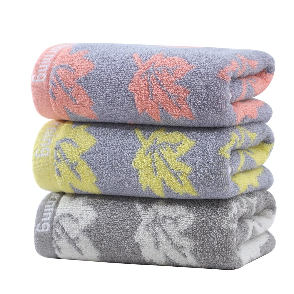 3 Pack Decorative Maple Leaf Hand Towels for Bathroom, Cotton Soft Absorbent ...