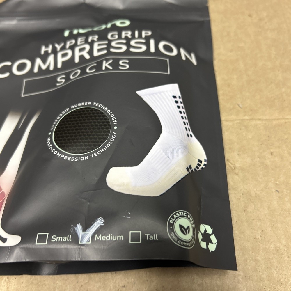 Nooro HYPER GRIP COMPRESSION SOCKS SIZE MEDIUM Black- Sealed