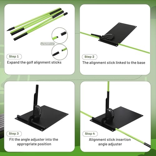 Upgraded Golf Alignment Stick Holder with Anti-Tip Base, Golf Swing Plane