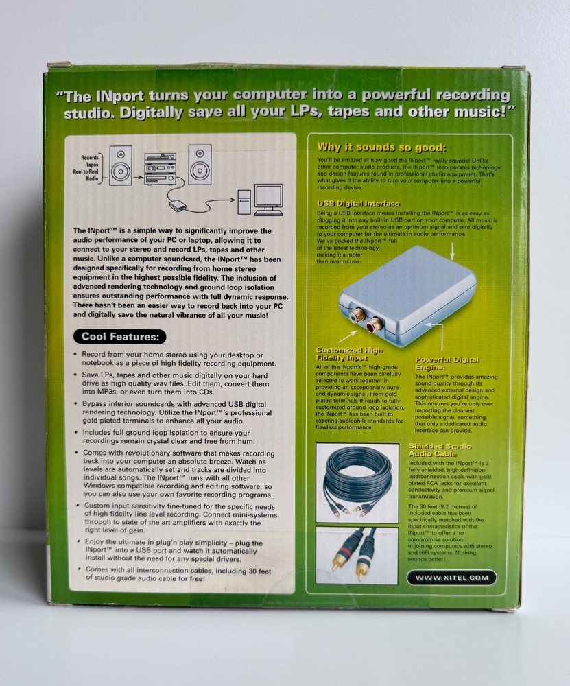 XITEL INport Digital Interface and Recording Software for PC