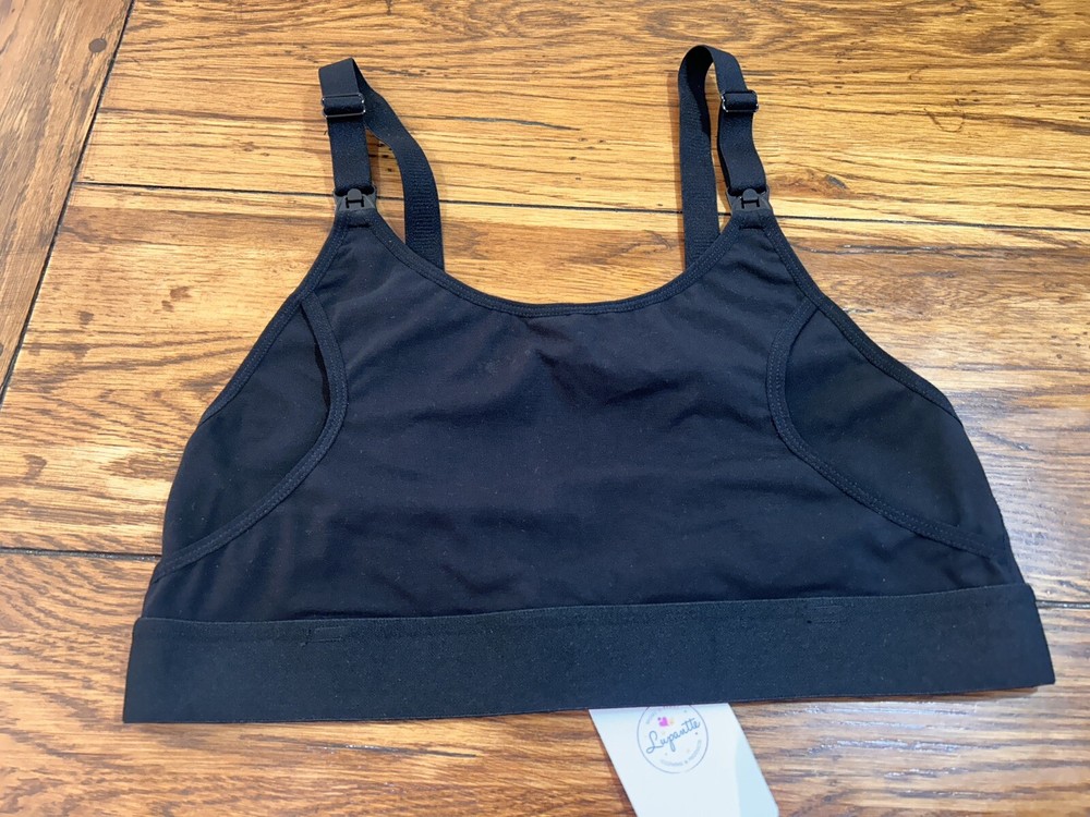 NWT Lupantte Adjustable Strap Nursing Bra, Black Size Medium