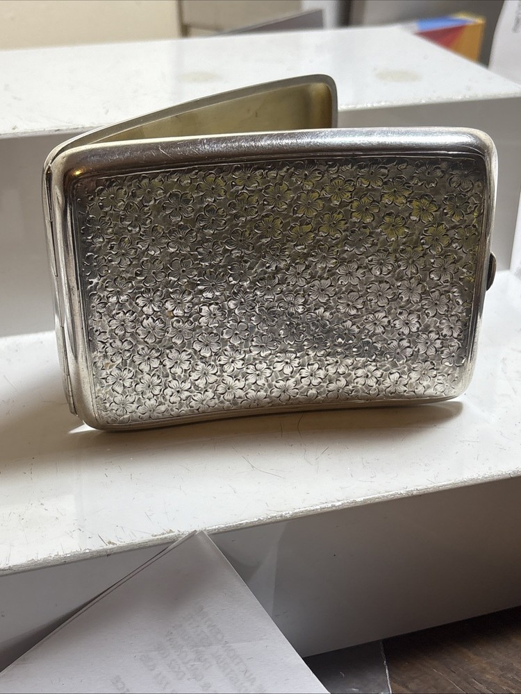 antique Sterling Silver Cigarette Case 160g Constantine & Floyd 1912 Hallmark