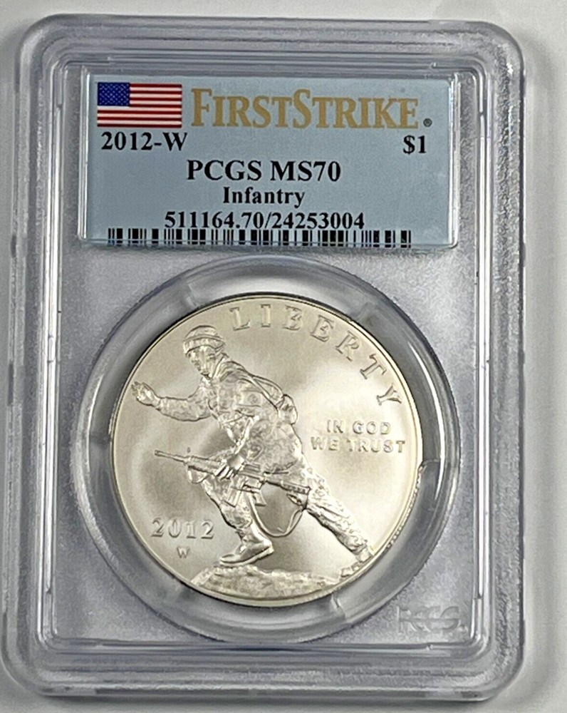 2012-W Infantry Commemorative Silver Dollar : PCGS MS70  First Strike