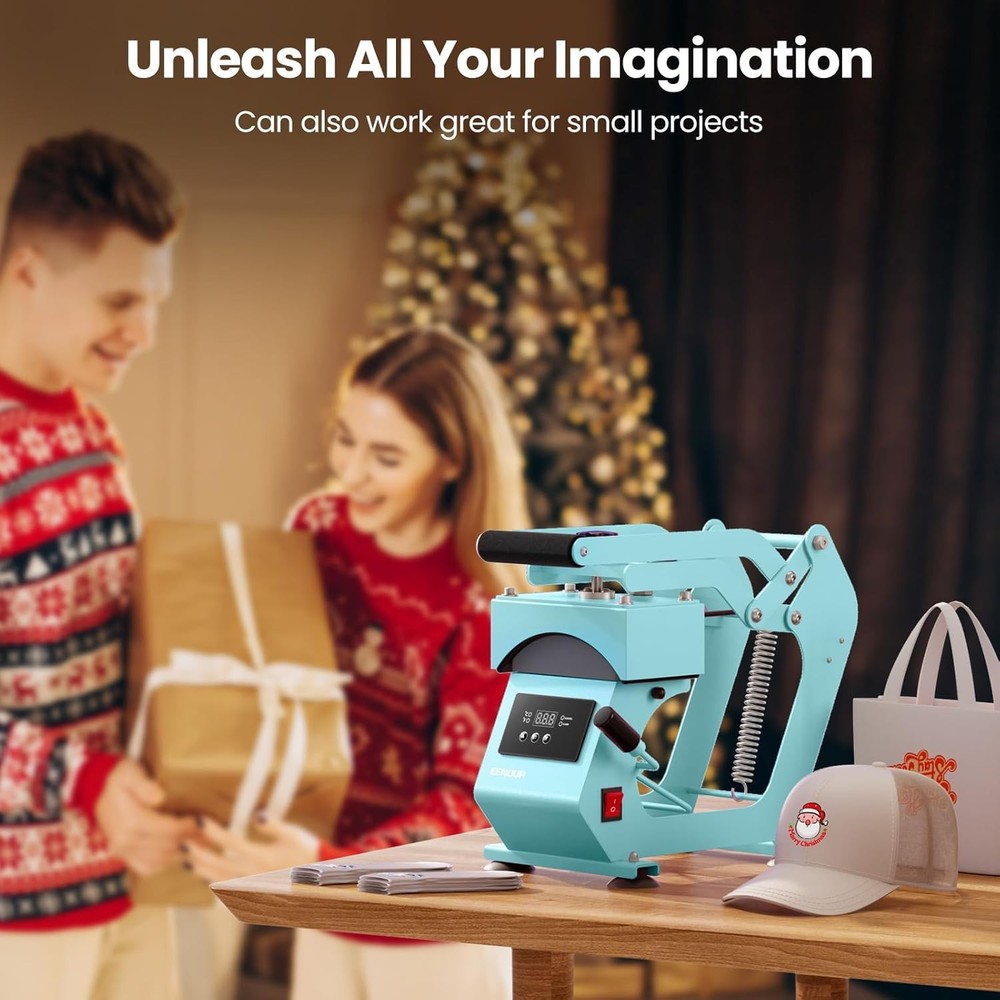 New - Hat Press Heat Transfer Machine for Caps Precise Temp & Auto Timer Control