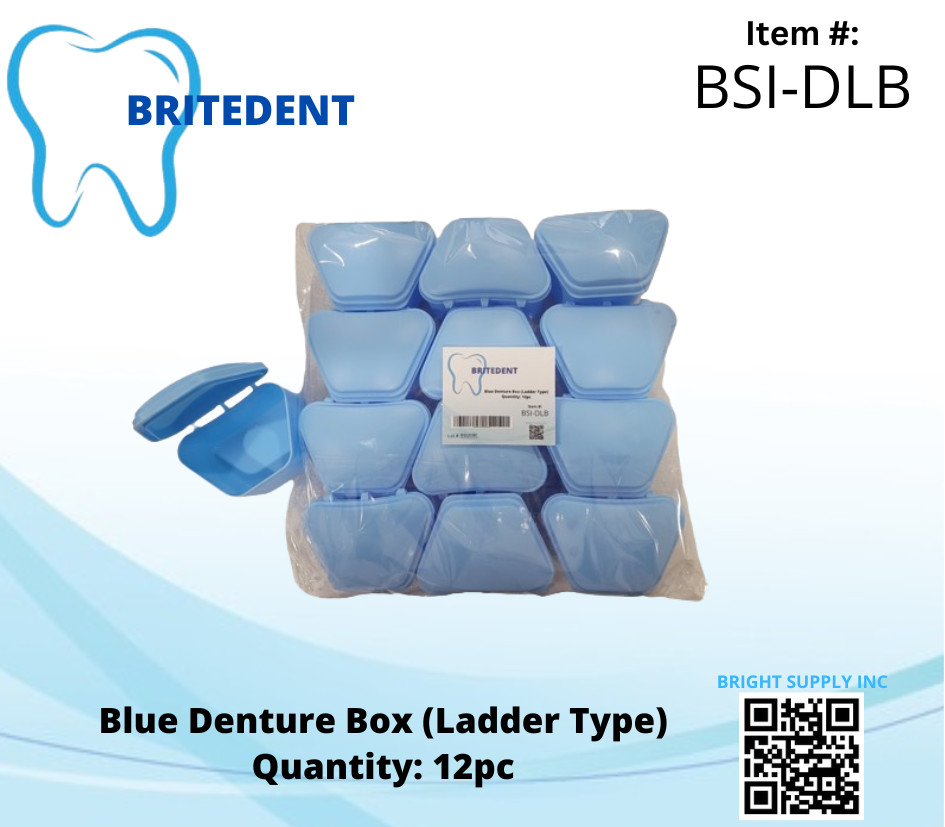 Blue Denture Box  Storage Case Mouthguard Teeth box (12 pcs)