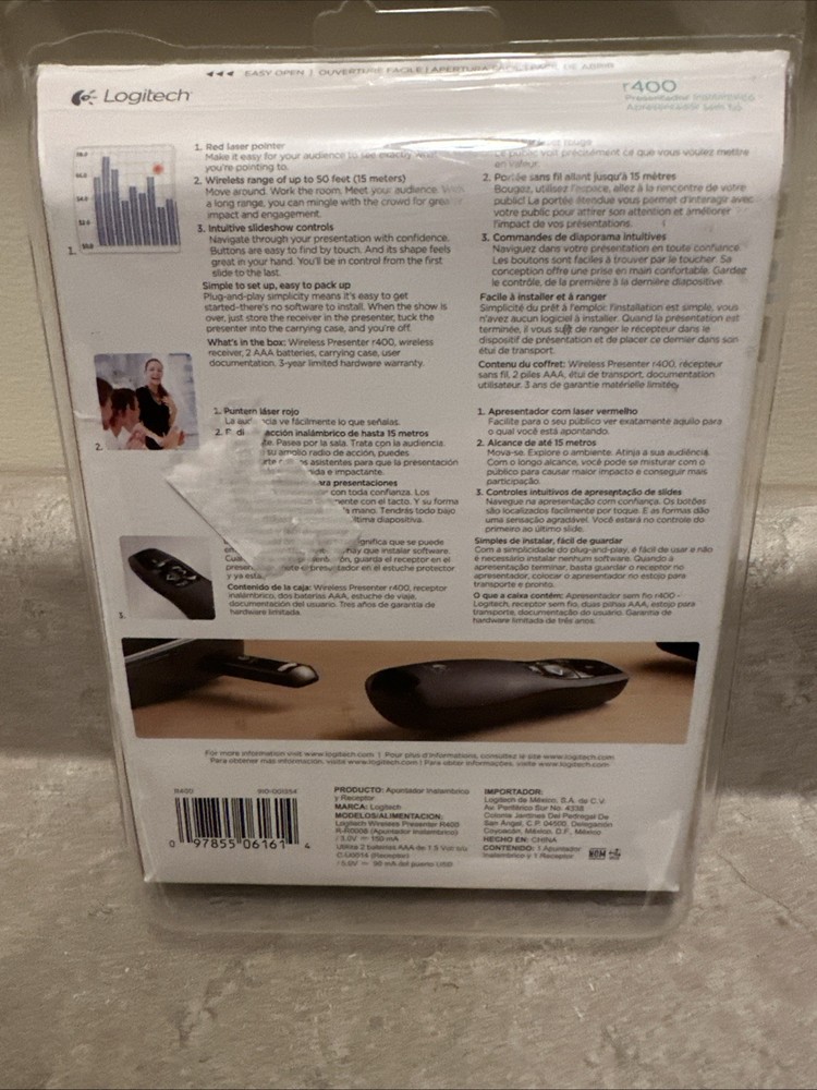 Logitech r400 Wireless Presenter Remote Control, Black "C7E"