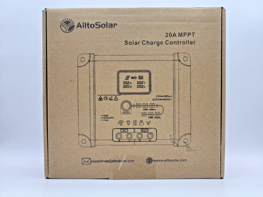 AlltoSolar 20A MPPT Solar Charge Controller 12V