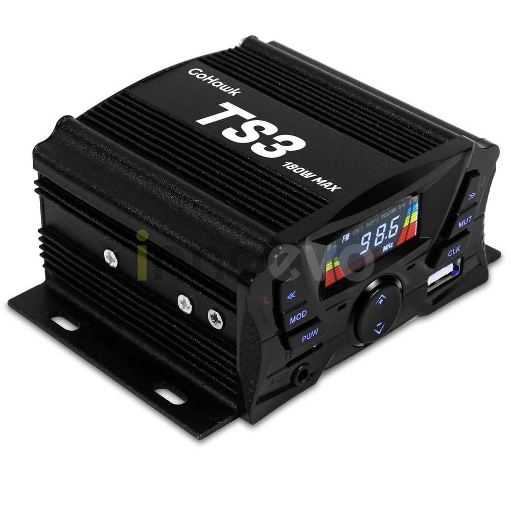Motorcycle Bluetooth Wireless Speaker Audio System Stereo MP3 SD ATV UTV Scooter