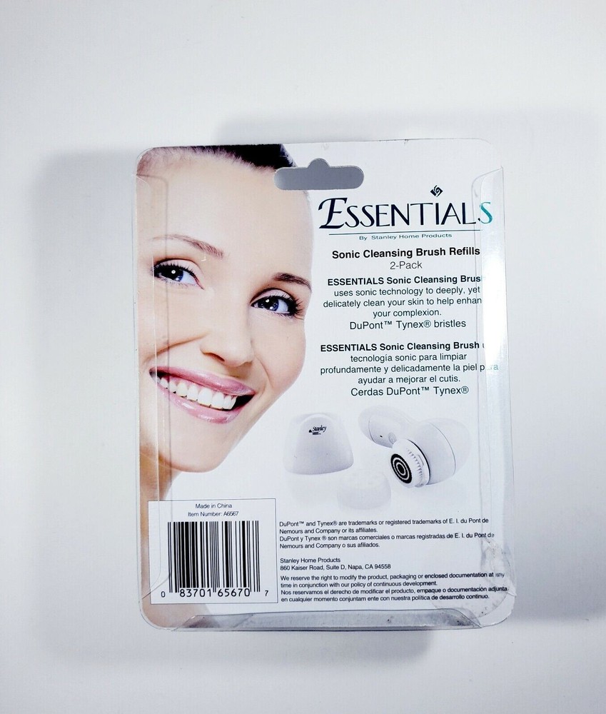 Essentials Sonic Cleansing Brush Refills 2 Pack Tynex Bristles