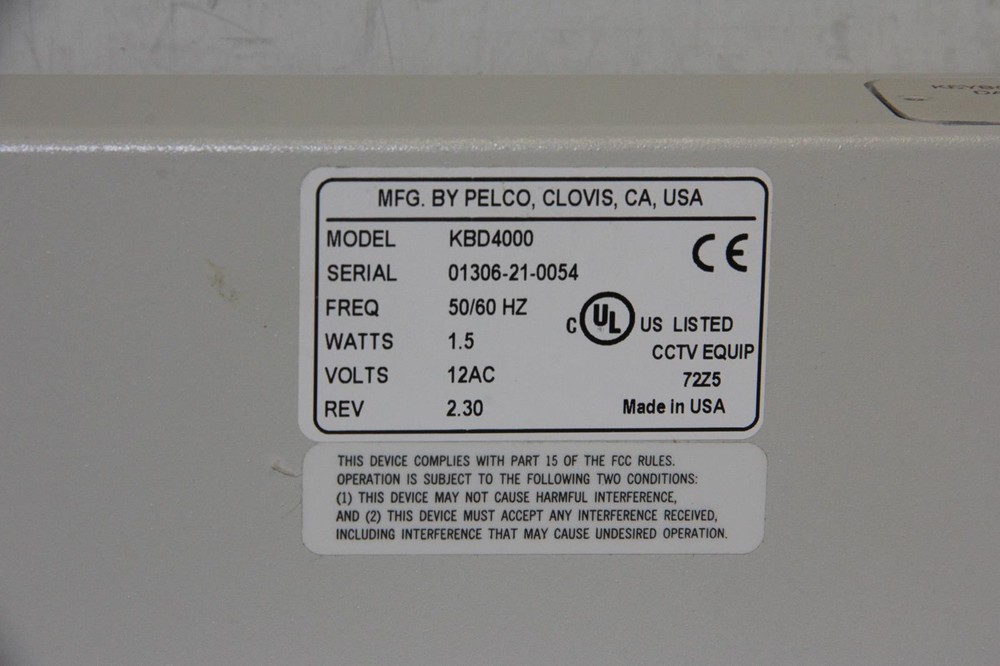 PELCO KBD4000 Multiplexer Keyboard Controller with Joystick