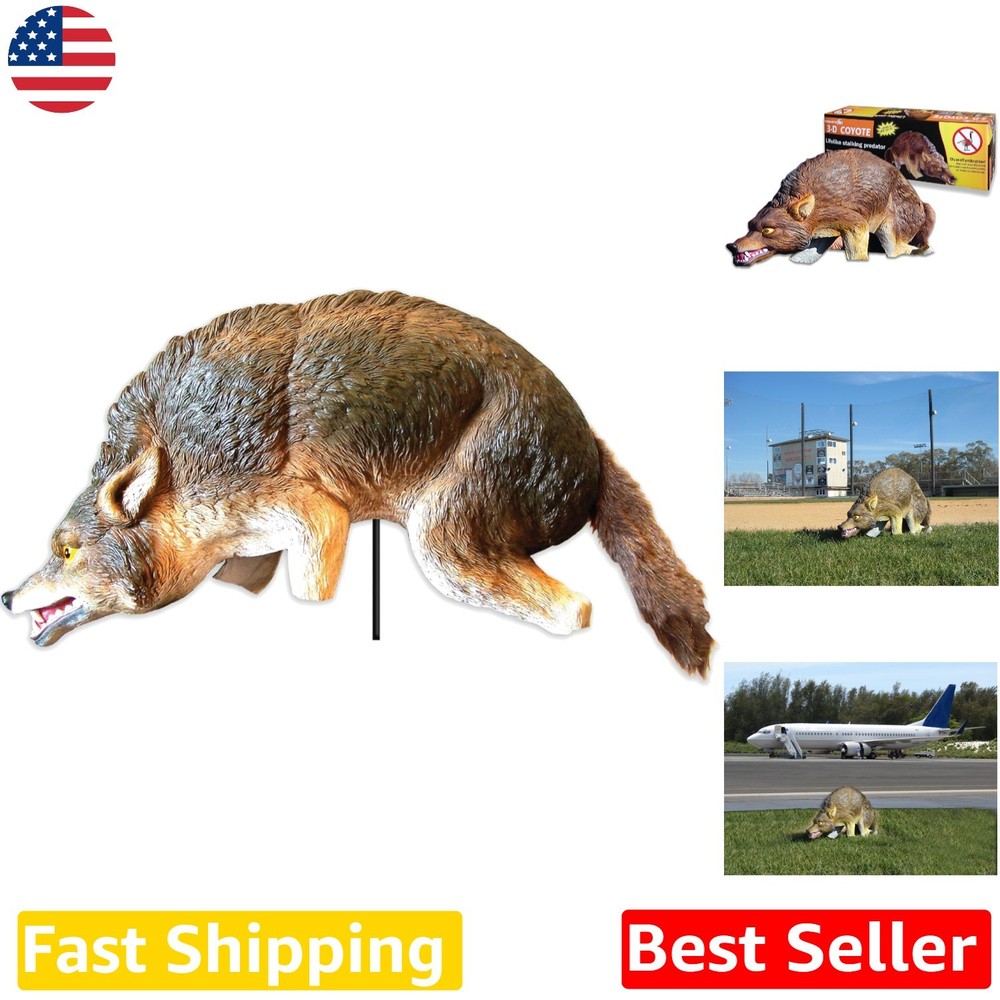 Lifelike 3D Decoy Predator Replica, Wind-Powered Moving Tail, 1 Acre Coverage