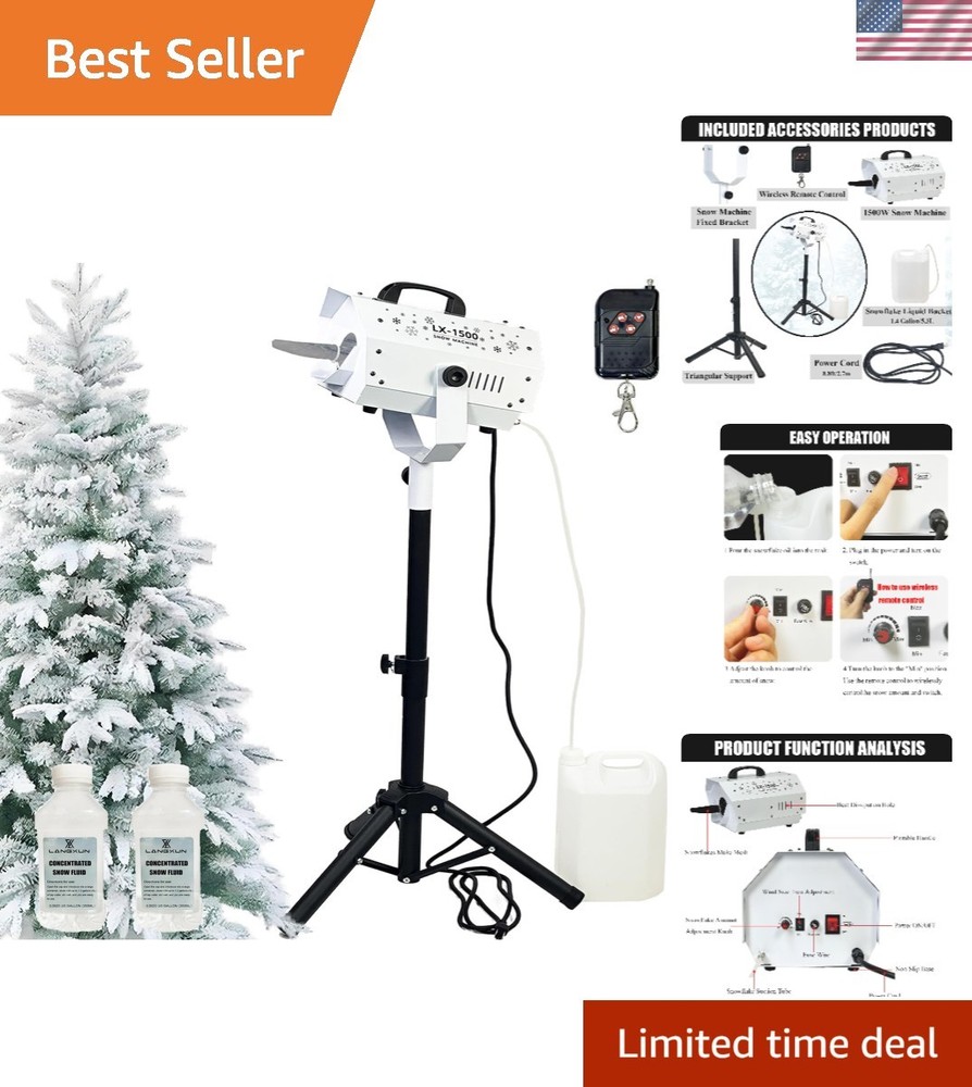 Professional Snow Machine with Remote Control & Adjustable Output Options