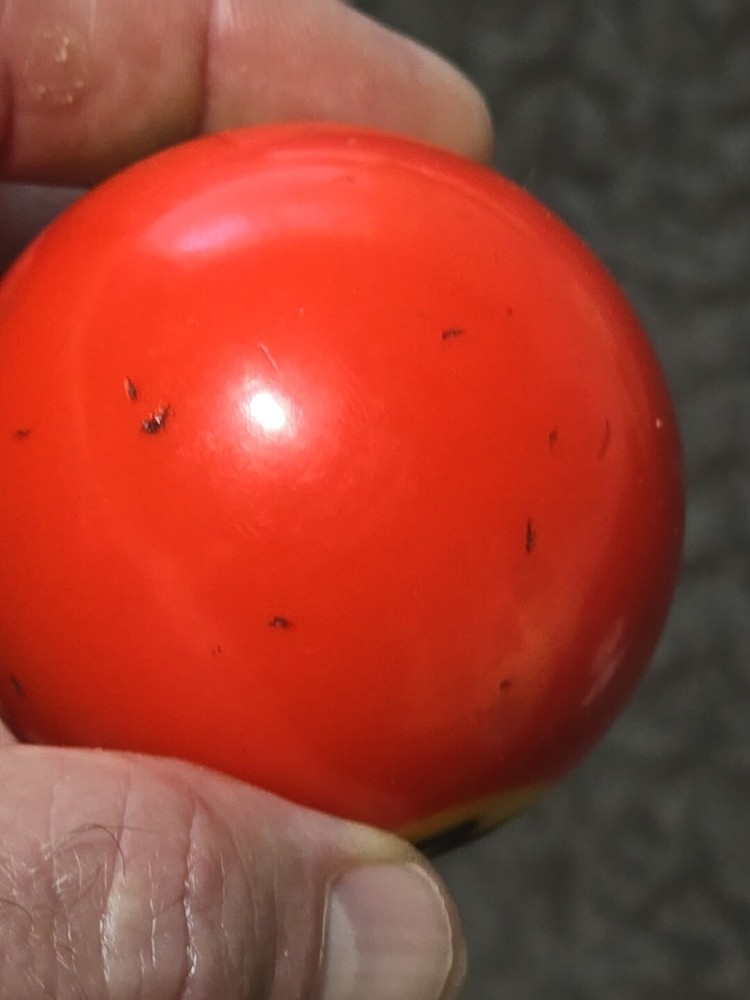 🎱Vintage Replacement Belgian(#3) Pool Ball~Billiards Solid Red Ball 2"