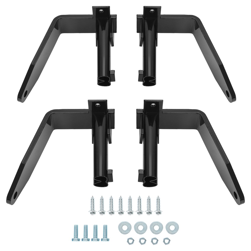 4pcs Black Powder Coated Camper Tie Down Stake Pocket For RV Truck Camper