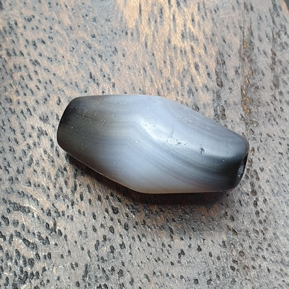 Antique Persian Himalayan Blue Chalcedony Agate Bead