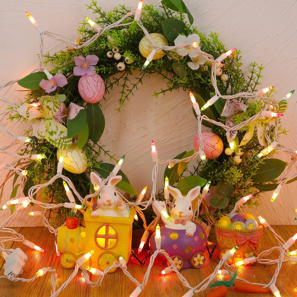 WATERGLIDE Easter String Lights, Christmas 100 Count, Multicolor, Multicolor