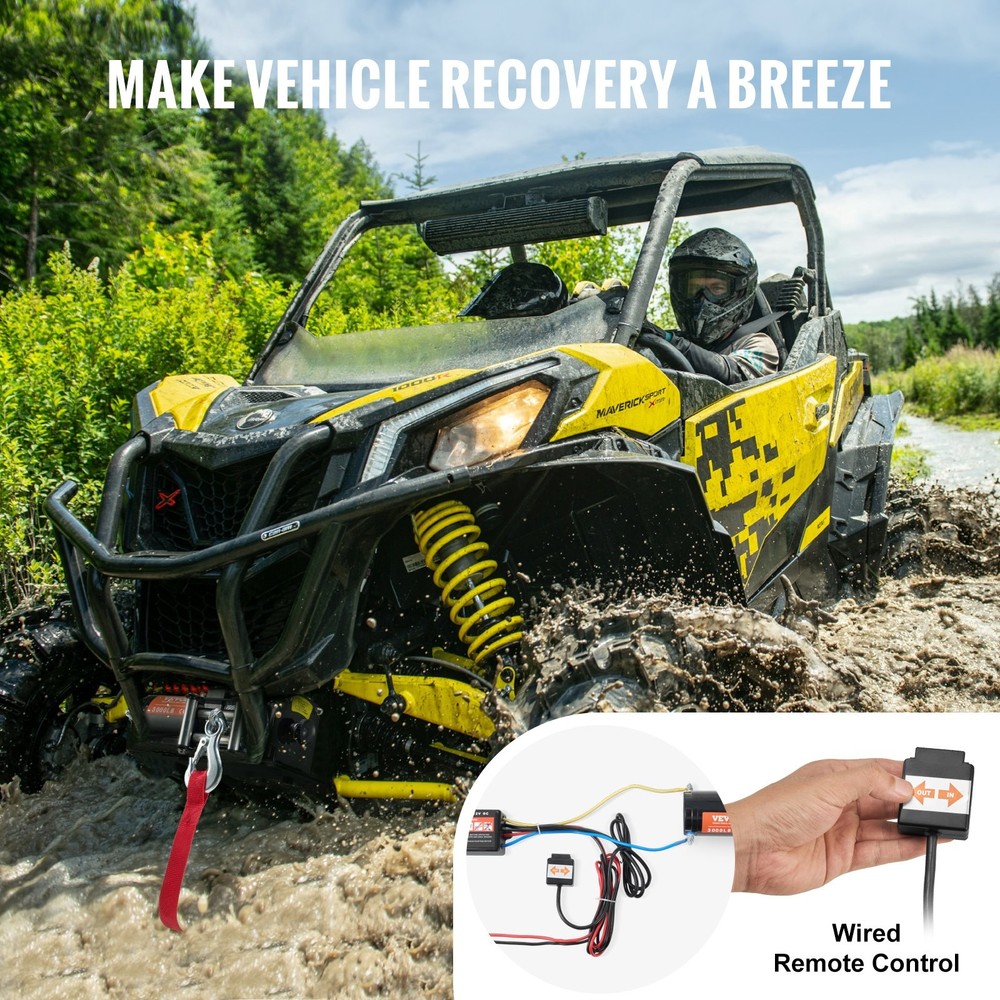 Electric Winch 3000 lb Line Pull Capacity 12V DC ATV/UTV Winch Φ3/16 in x