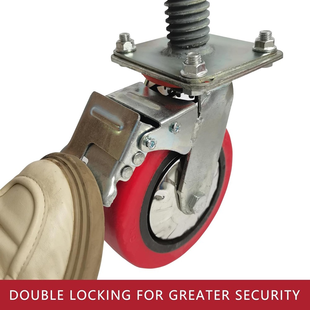 6"x 1.5" Adjustable Leveling Solid Screw Jack Scaffolding Swivel Wheels Caster