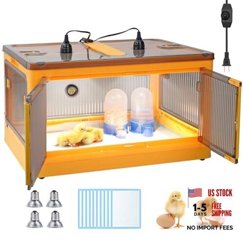 Chick Brooder Box for Chicks, Quail Brooder Box Kit with Heater Feeder and