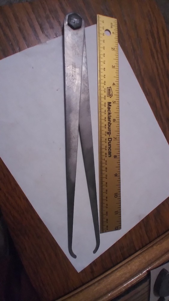 VINTAGE MOORE & WRIGHT 12" INSIDE CALIPERS DIVIDERS STEEL MEASURING TOOLS