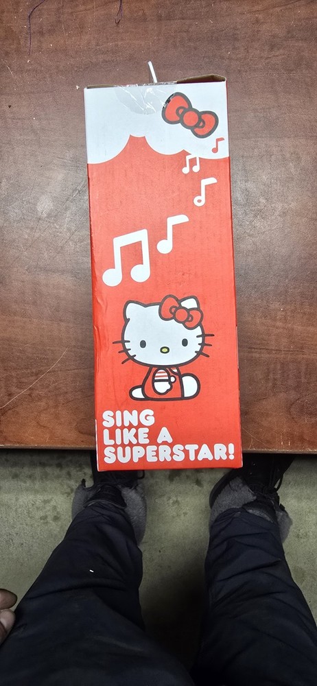 Hello Kitty Bluetooth Karaoke Microphone & Wireless Speaker USB Charging Red NIB