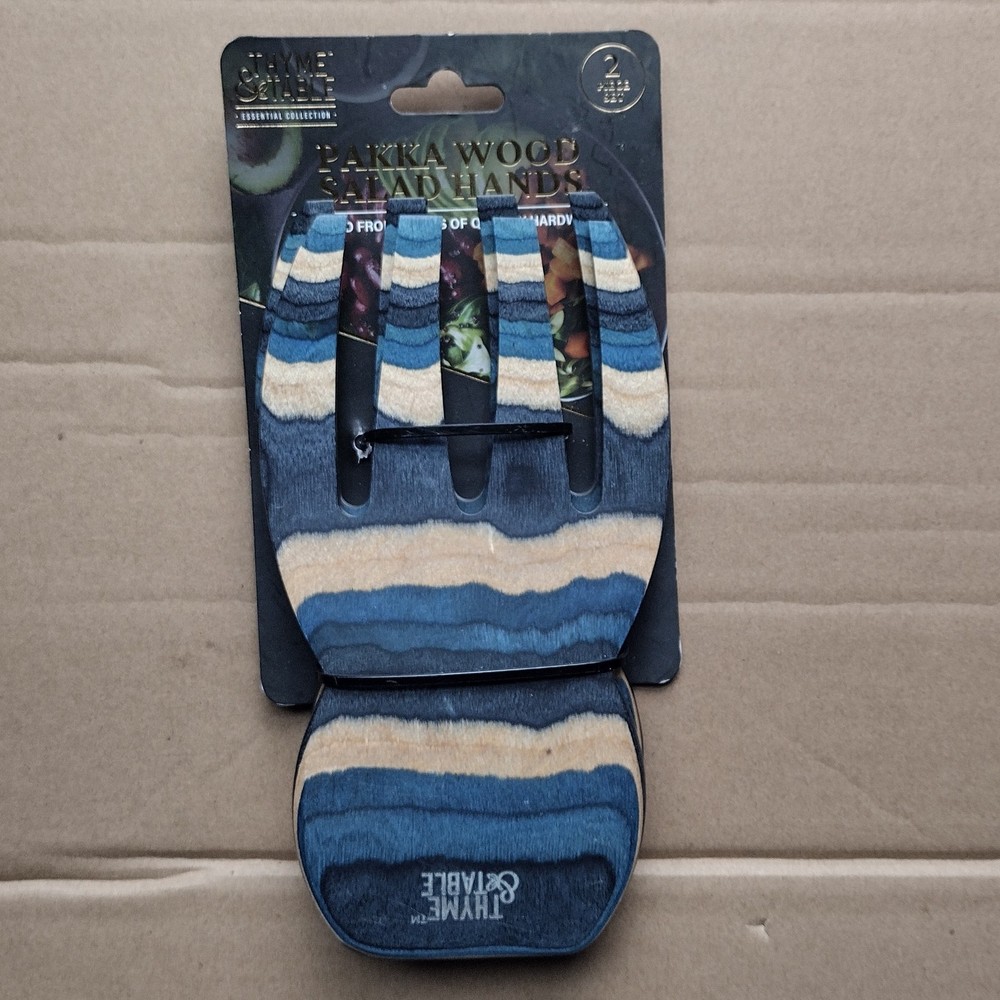 NEW Thyme & Table Blue Wood Salad Hands Set – Stylish Kitchen Serveware