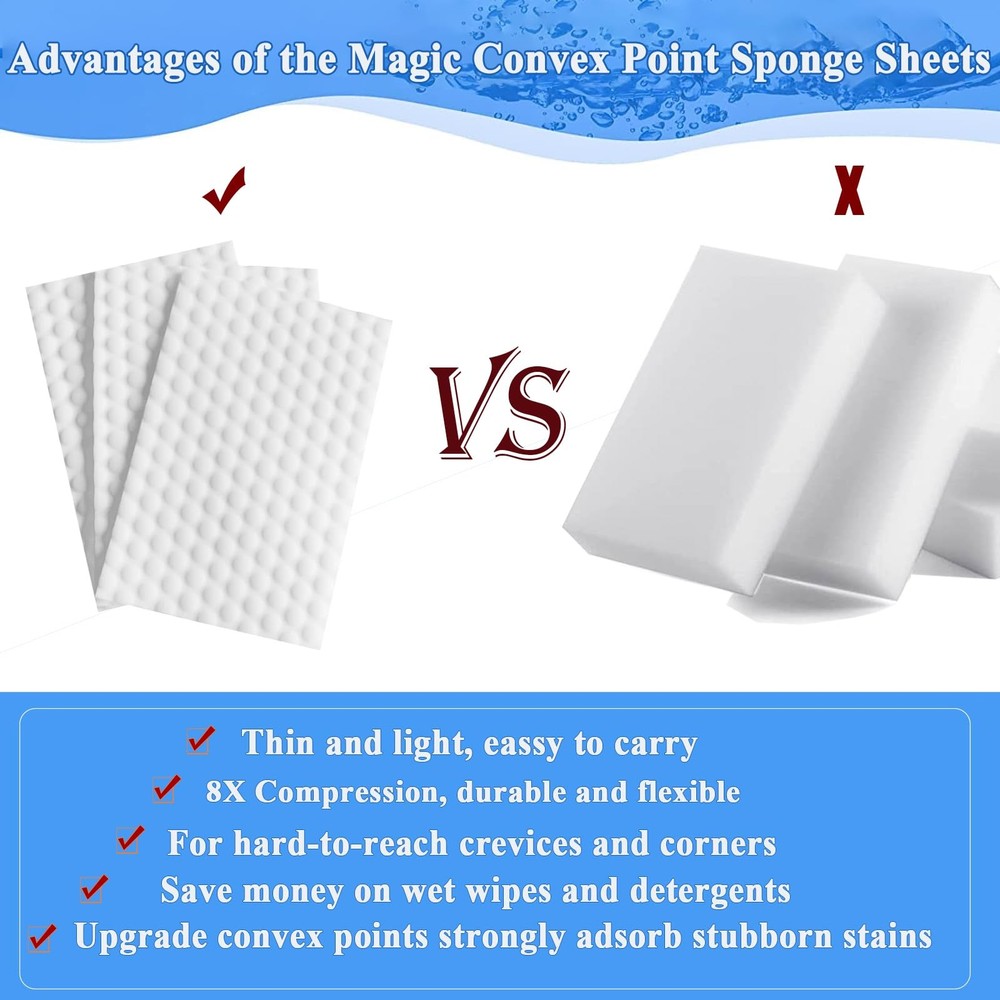 52Pcs Disposable Magic Sponge, Scratch Free Cleaning Sheets