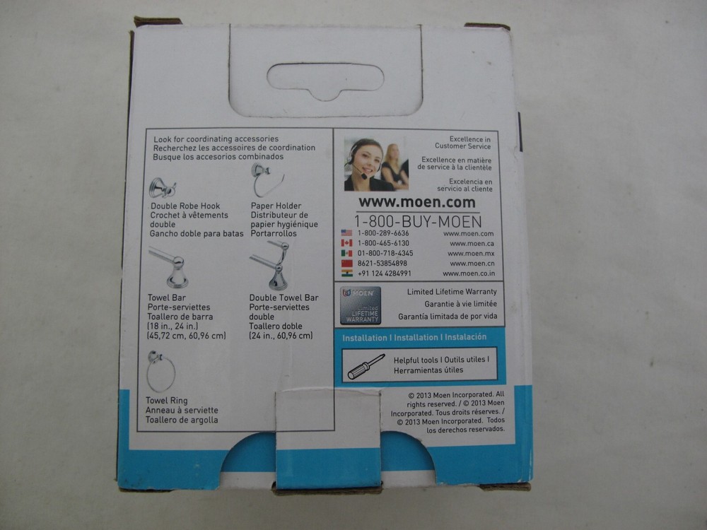 (1) NEW Moen Preston Double Robe Hook - CHROME - DN8403CH