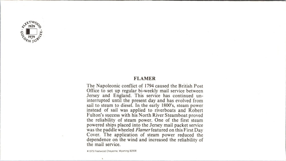 Jersey 1978 FDC - Flamer - J8836