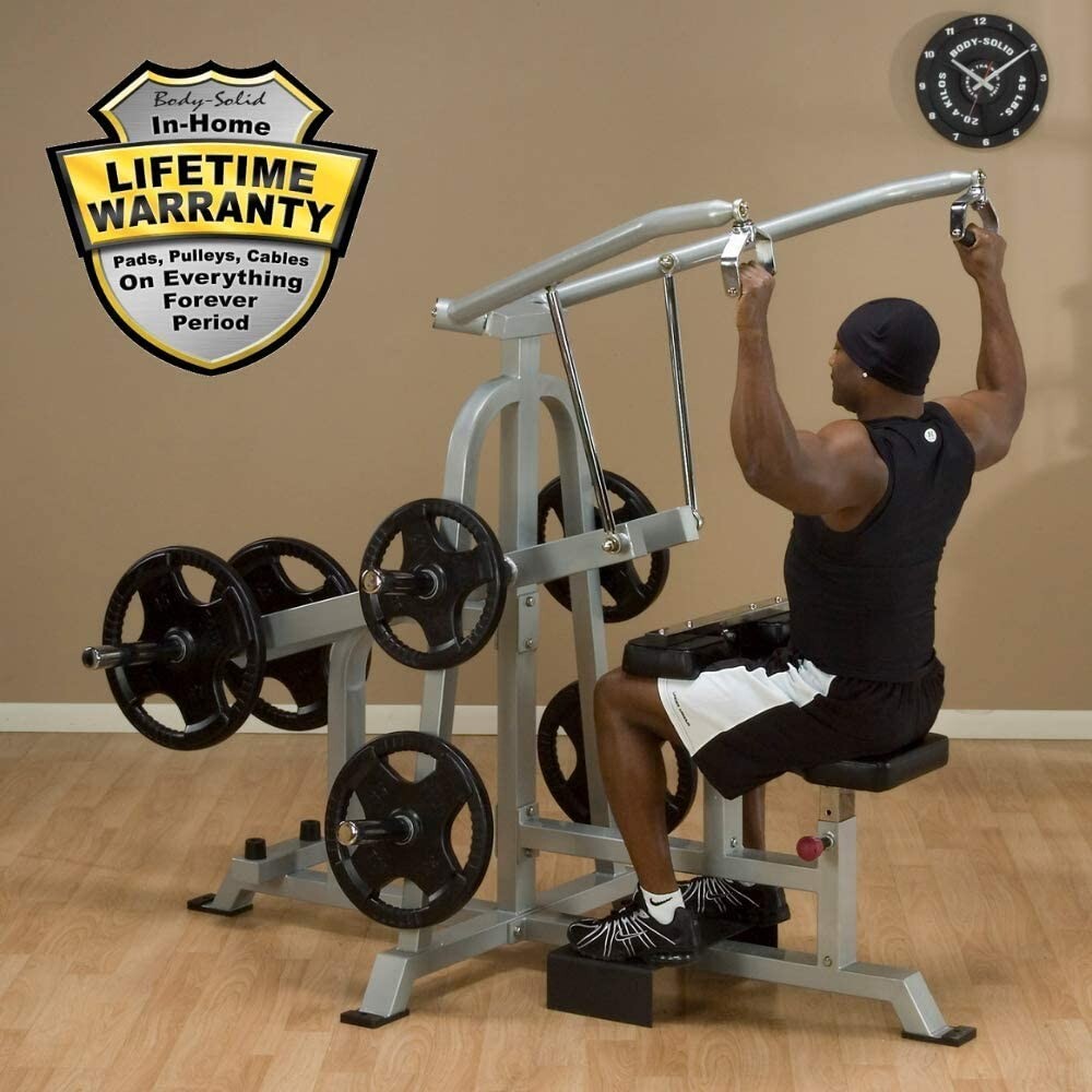 Body-Solid Leverage Lat Pulldown Plate Loaded Pro Clubline Commercial LVLA
