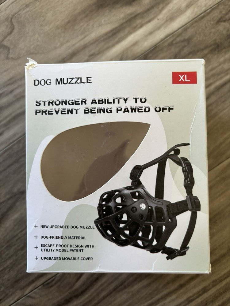 Dog Muzzle XL Breathable Basket Muzzle Black