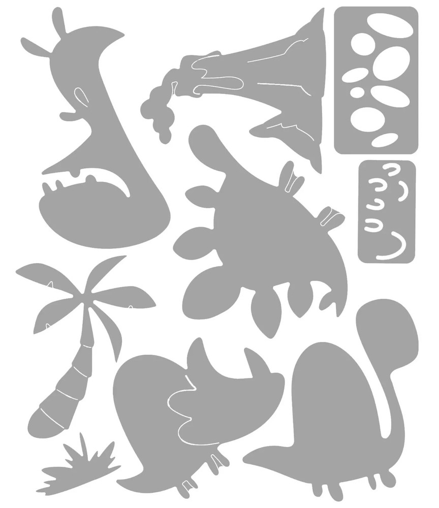 Sizzix Thinlits Dinosaurs Cutting Dies Pete Hughes Cute Animals 664393 NEW